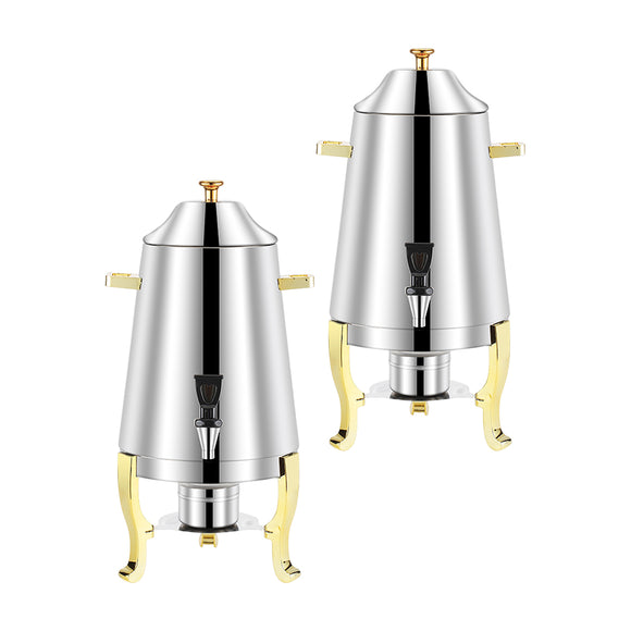 NNEAGS 2X Stainless Steel Dispenser Beverage Juicer Commercial Buffet Drink Container Jug with Side Handles