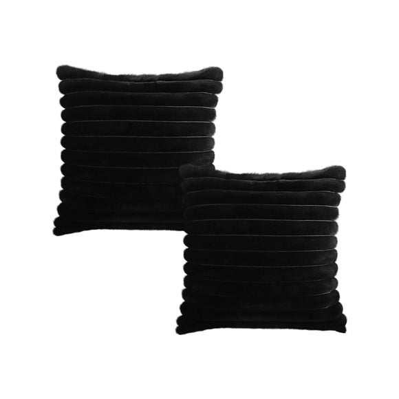 NNEAGS 2X 50cm Medieval-style Raised Pattern Fringed Lumbar Throw Pillow