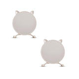NNEAGS 2X 30cm White Smart Makeup Bedroom Table Mirror Cat Ear Style No LED Light