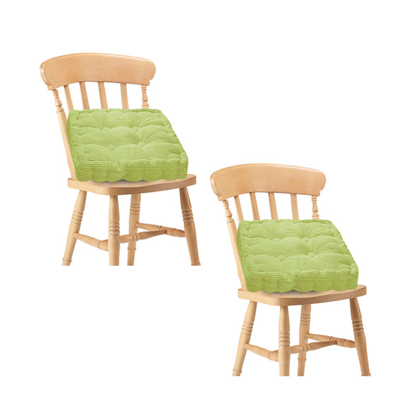 NNEAGS 2X Green Square Cushion Soft Leaning Plush Backrest Throw Seat Pillow Home Office Sofa Decor