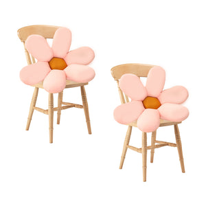 NNEAGS 2X Pink Daisy Flower Shape Cushion Soft Leaning Bedside Pad Floor Plush Pillow Home Decor