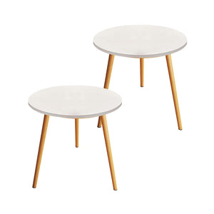 NNEAGS 2X 60x72cm White Small Side Coffee Table Living Room Balcony Home D?cor Style