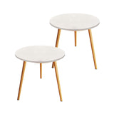 NNEAGS 2X 60x72cm White Small Side Coffee Table Living Room Balcony Home D?cor Style