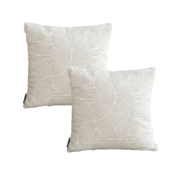 NNEAGS 2X 50cm Gray Pillow Basic Square Stylish Geometric Plush Solid Decorative Covers Throw Pillow