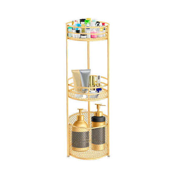 NNEAGS 3 Tier Bathroom Freestanding Storage Shelf Multifunctional Display Rack Organiser with Basket