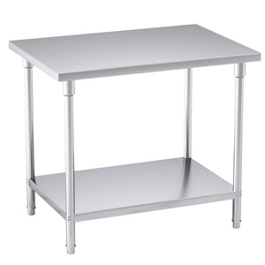 NNEAGS 100*70*85cm Commercial Catering Kitchen Stainless Steel Prep Work Bench