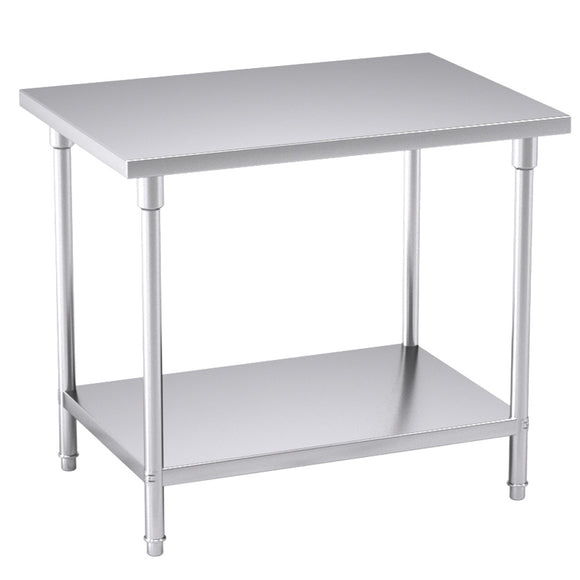 NNEAGS 100*70*85cm Commercial Catering Kitchen Stainless Steel Prep Work Bench