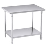 NNEAGS 100*70*85cm Commercial Catering Kitchen Stainless Steel Prep Work Bench