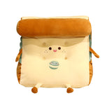 NNEAGS Cute Face Toast Bread Wedge Cushion Stuffed Plush Cartoon Back Support Pillow Home Decor