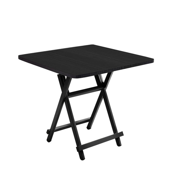 NNEAGS Black Dining Table Portable Square Surface Space Saving Folding Desk Home Decor