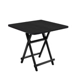 NNEAGS Black Dining Table Portable Square Surface Space Saving Folding Desk Home Decor