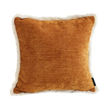 NNEAGS 45cm Home Aesthetic Chenille Texture Tassel Square Sunset Orange Throw Pillow