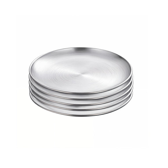 NNEAGS 20cm Premium Silver Grilling Plate - Durable, Heat-Resistant, Perfect for BBQs and Outdoor Cooking Kitchen Essential