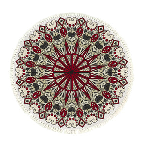 NNEAGS 120cm Mandala Modern Ethnic Tassel Print Anti-slip Doormat, Home Decor