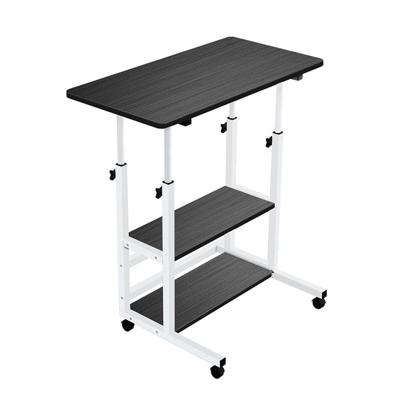 NNEAGS 40x80cm Black Bedside Table Movable Bedroom Desk Student Computer Table