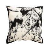 NNEAGS 45cm Light Vintage Leopard Print Black & White Ink Splatter Wide-Edge SquareThrow Pillow