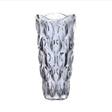 NNEAGS 30cm Glass Grey Vase Crystal VASE Thick Modern Home Decor