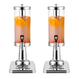 NNEAGS 2X Single 3L Silver Stainless Steel Beverage Dispenser Ice Cylinder Clear Juicer Hot Cold Water Jug