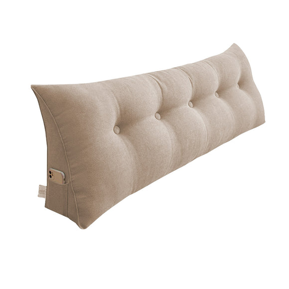 NNEAGS 100cm Beige Triangular Wedge Bed Pillow Headboard Backrest Bedside Tatami Cushion Home Decor