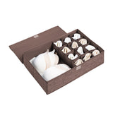 NNEAGS Coffee Flip Top Underwear Storage Box Foldable Wardrobe Partition Drawer Home Organiser