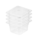 NNEAGS 100mm Clear Gastronorm GN Pan 1/6 Food Tray Storage Bundle of 4