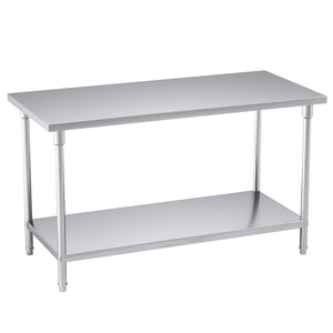NNEAGS 150*70*85cm Commercial Catering Kitchen Stainless Steel Prep Work Bench