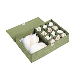 NNEAGS Green Flip Top Underwear Storage Box Foldable Wardrobe Partition Drawer Home Organiser