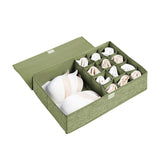 NNEAGS Green Flip Top Underwear Storage Box Foldable Wardrobe Partition Drawer Home Organiser