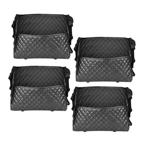 NNEAGS 4X Black Leather Car Storage Portable Hanging Organizer Backseat Multi-Purpose Interior Accessories Bag