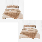 NNEAGS 2X 200cm Light Camel Fur Fuzzy Super Soft and Cozy Fluffy Throw Blanket