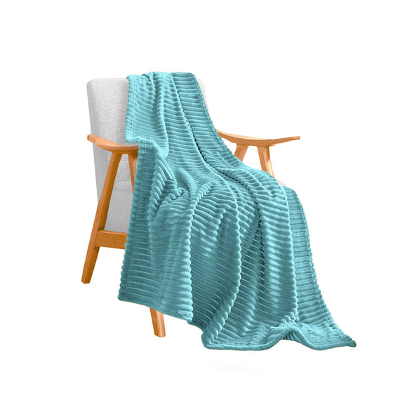 NNEAGS Sky Blue Throw Blanket Warm Cozy Striped Pattern Thin Flannel Coverlet Fleece Bed Sofa Comforter