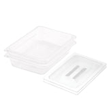 NNEAGS 65mm Clear Gastronorm GN Pan 1/2 Food Tray Storage Bundle of 2 with Lid