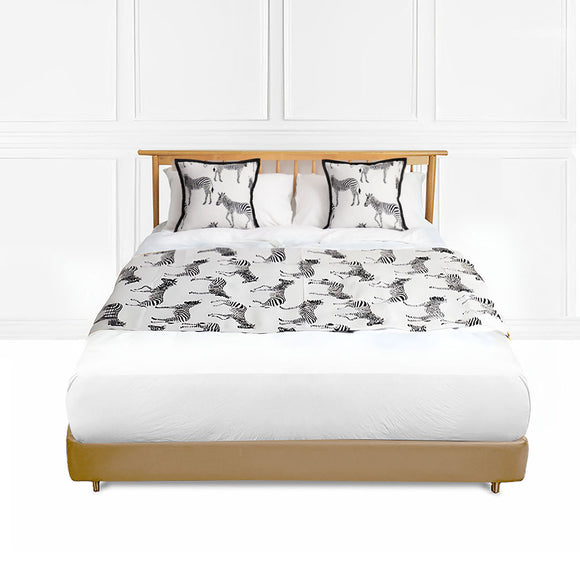 NNEAGS 1.8m Bed Light Luxury Zebra Vintage Bed Scarf Runner Bedding Tail Pad Flag For Home Hotel Set of 3
