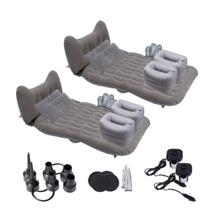 NNEAGS 2X Grey Honeycomb Inflatable Car Mattress Portable Camping Air Bed Travel Sleeping Kit Essentials
