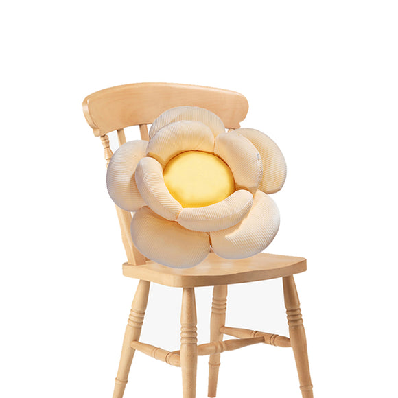 NNEAGS Beige Double Flower Shape Cushion Soft Bedside Floor Plush Pillow Home Decor