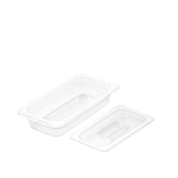 NNEAGS 65mm Clear Gastronorm GN Pan 1/3 Food Tray Storage with Lid