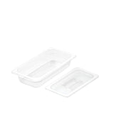 NNEAGS 65mm Clear Gastronorm GN Pan 1/3 Food Tray Storage with Lid