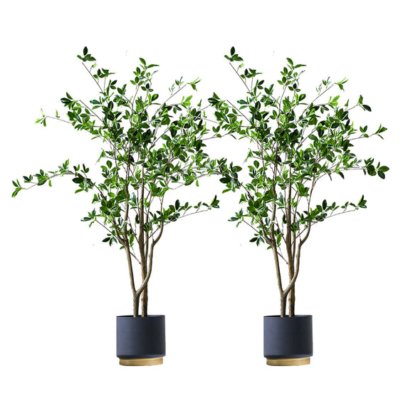 NNEAGS 2X 120cm Green Artificial Indoor Watercress Tree Fake Plant Simulation Decorative