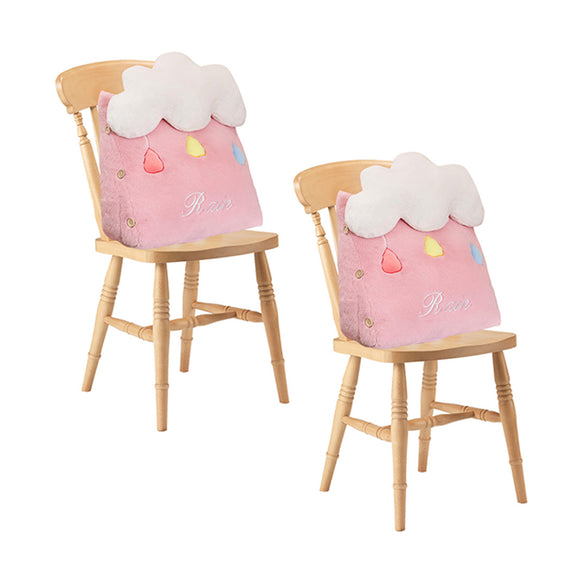 NNEAGS 2X Pink Cute Cloud Cushion Soft Leaning Lumbar Wedge Pillow Bedside Plush Home Decor