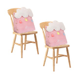 NNEAGS 2X Pink Cute Cloud Cushion Soft Leaning Lumbar Wedge Pillow Bedside Plush Home Decor