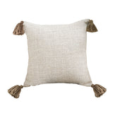 NNEAGS 50cm Beige Pillow Textured Throw Cover, Luxurious Rib Knit Ribbed Cotton Throw Pillow