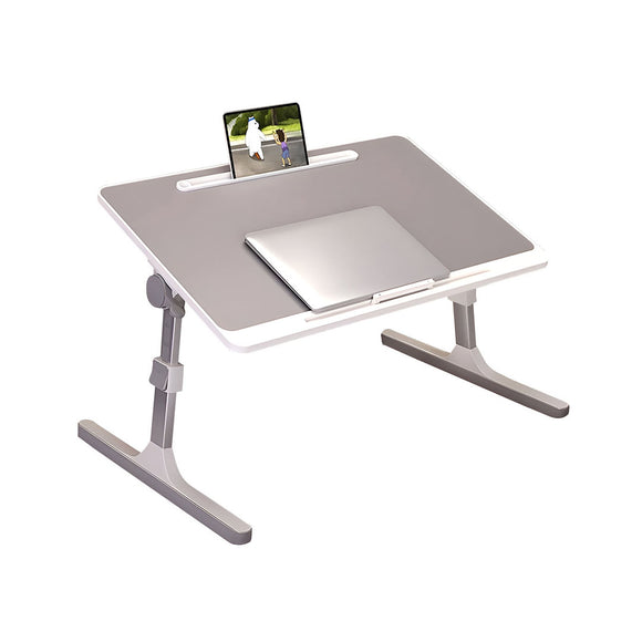 NNEAGS 60X40cm Grey Small Laptop Bed Portable Foldable Study Table Adjustable