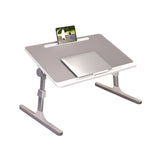 NNEAGS 60X40cm Grey Small Laptop Bed Portable Foldable Study Table Adjustable