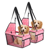 NNEAGS 2X Waterproof Pet Booster Car Seat Breathable Mesh Safety Travel Portable Dog Carrier Bag Pink