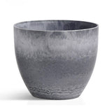 NNEAGS 32cm Weathered Grey Round Resin Plant Flower Pot in Cement Pattern Planter Cachepot for Indoor Home Office