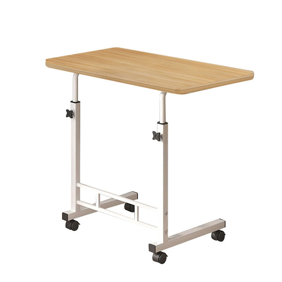 NNEAGS 40x80cm Walnut Bedside Table Movable Bedroom Desk Student Computer Table