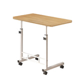 NNEAGS 40x80cm Walnut Bedside Table Movable Bedroom Desk Student Computer Table