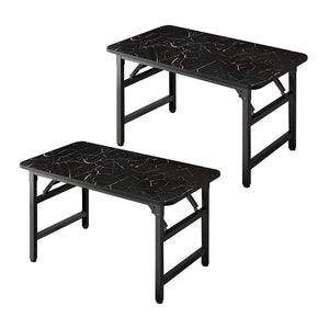 NNEAGS 2X 120x60x75cm Black Foldable Computer Study Table Easy Assembly Desk No Chair
