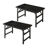NNEAGS 2X 120x60x75cm Black Foldable Computer Study Table Easy Assembly Desk No Chair