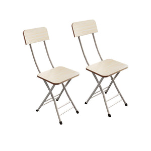 NNEAGS White Maple Foldable Chair Space Saving Lightweight Portable Stylish Seat Home Decor Set of 2